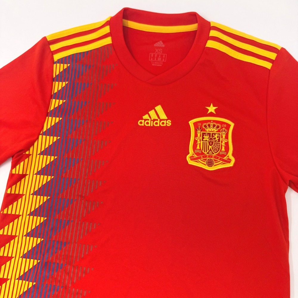 Adidas Spain National Team Soccer Jersey Red Yellow Mens XS Climalite‎